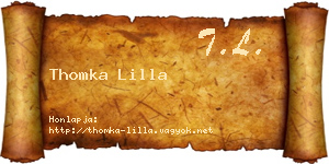 Thomka Lilla névjegykártya